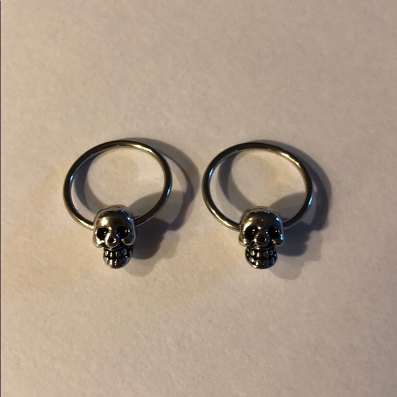 Skull Hoop Earrings - Picture 5 of 5